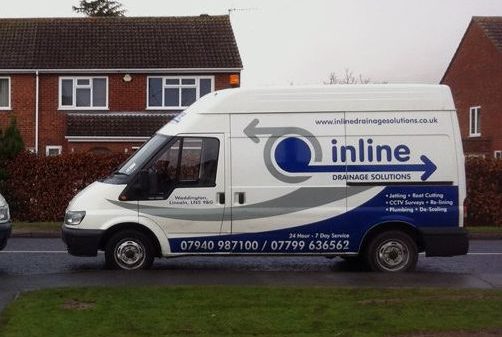 inline drainage working on blocked drains in lincoln